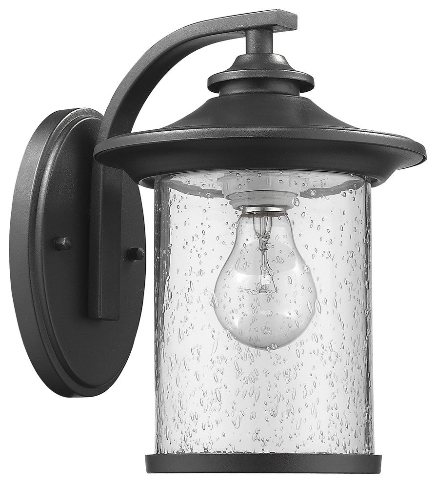 Liam Transitional 1-Light Outdoor Wall Sconce, Black, 11" Height