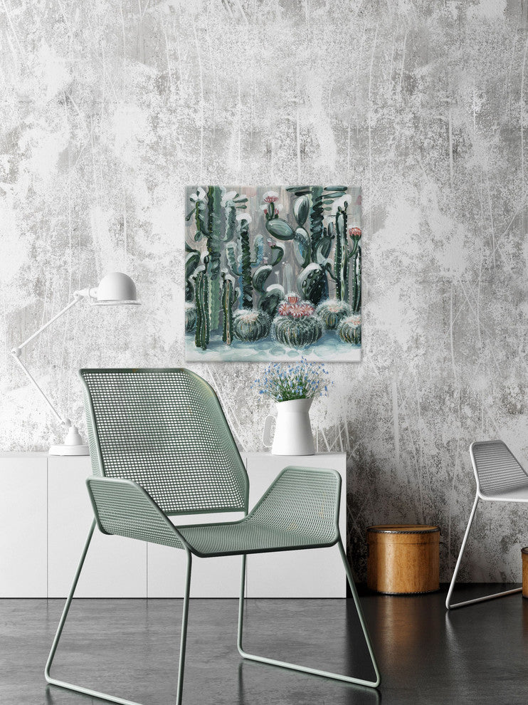 "Cactus Garden III" Painting Print on Wrapped Canvas, 32"x32"