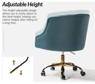 Home Office Swivel Chair with Button-Tufted Back, Blue