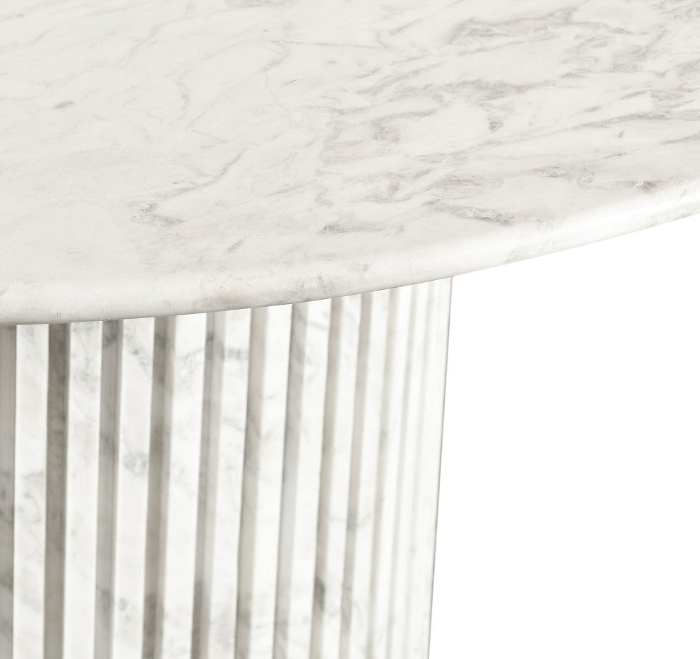 Genoa Marble Dining Table, White