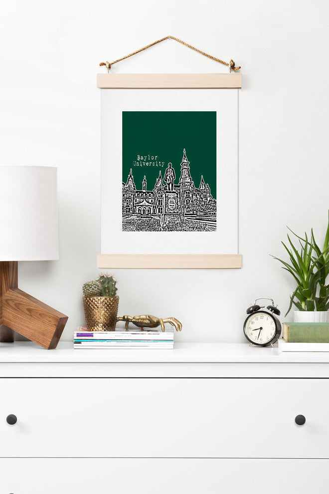 Deny Designs Bird Ave Baylor University Green Art Print