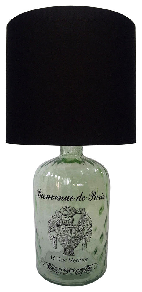 nu steel Glass Decorative Table Lamps With Black Shade
