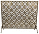 Gold Bronze Arabesque Fireplace Screen Midcentury Modern Quatrefoil Firescreen