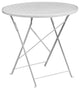 30'' Round Indoor-Outdoor Steel Folding Patio Table, White