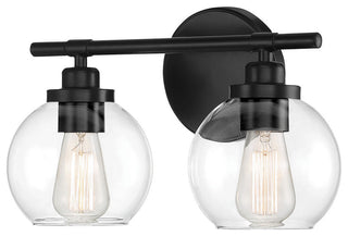 Carson Matte Black, 2-Light Bath