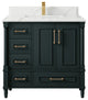 Aberdeen 36 Center Sink Bath Vanity in Dark Forest Green 1.5" Calacatta Laza