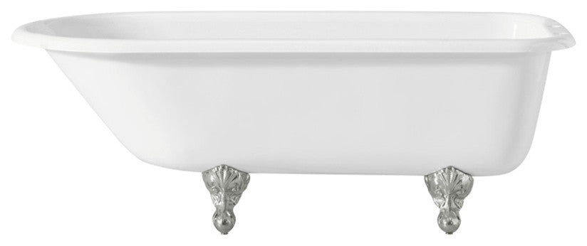 Cheviot Products Traditional Cast Iron Bathtub With Faucet Holes, Chrome