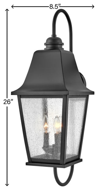 Hinkley Kingston Large Wall Mount Lantern, Black