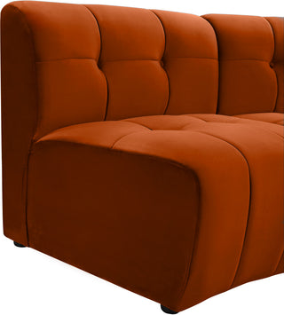 Limitless Velvet Upholstered 2-Piece Modular Sectional, Cognac