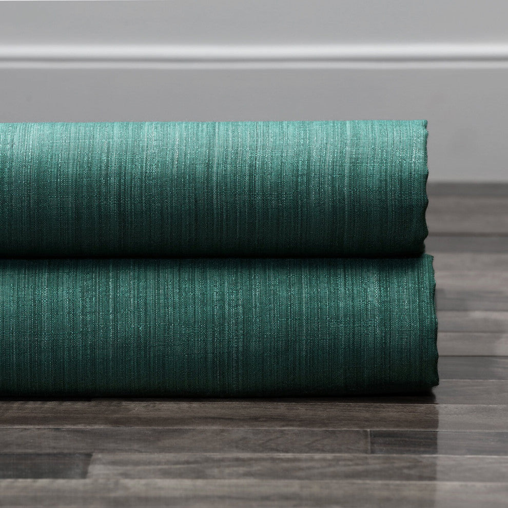 Basil Green Designer Shantung Faux Silk Fabric Sample, 4Wx4L