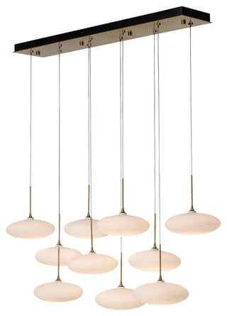 Clouds 10-Light Pendant, Modern Brass, Standard Height