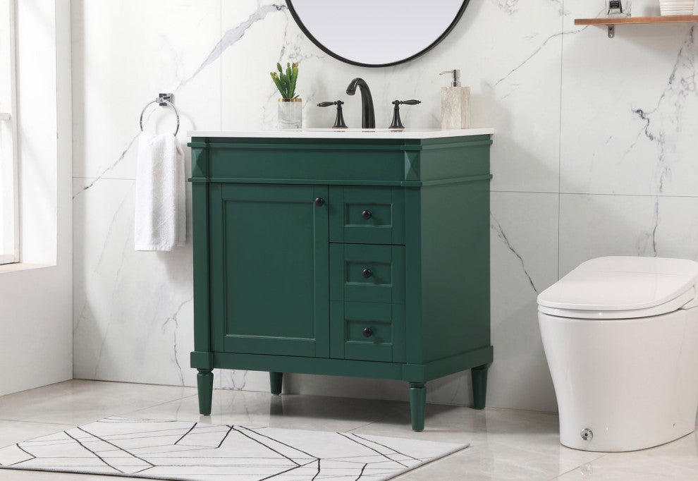 Home Living 21" Transitional Green-Light Bathroom Vanity