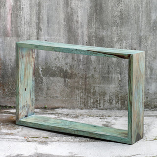 Uttermost 25456 Teo 10"W Tamarind Wood Console Table - Caribbean Blue-Green