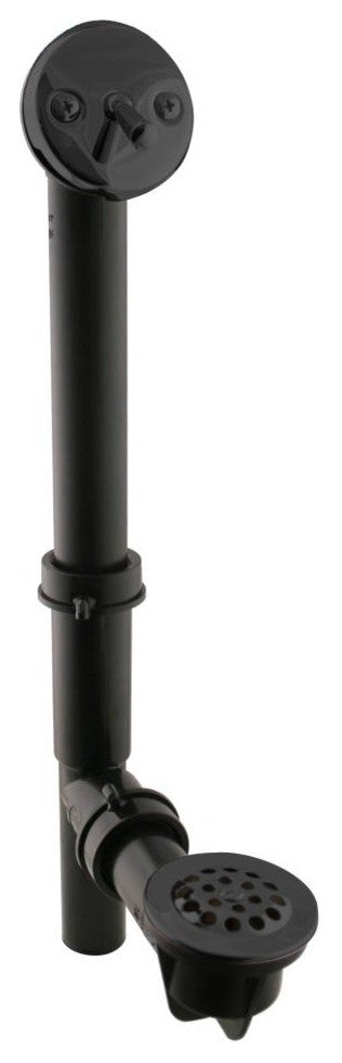 Black 1.5" Tubular Trip Lever Bath Waste In Oil Rubbed Bronze, Powder Coated Flat Black