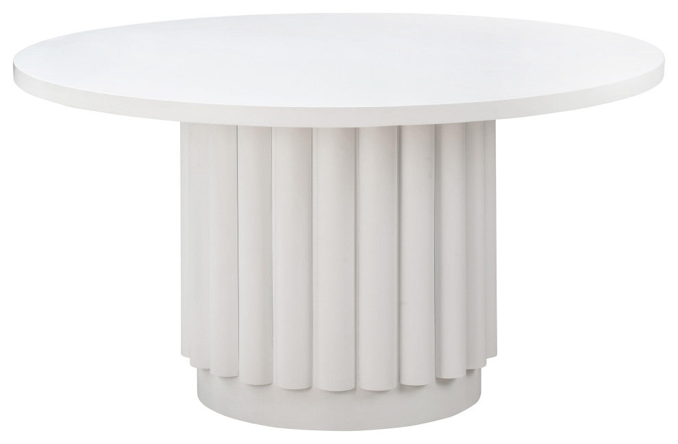 Kali 55" White Round Dining Table