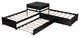 Twin Wood Frame Platform Bed with Trundle and Drawers Linked with built-in Desk,
