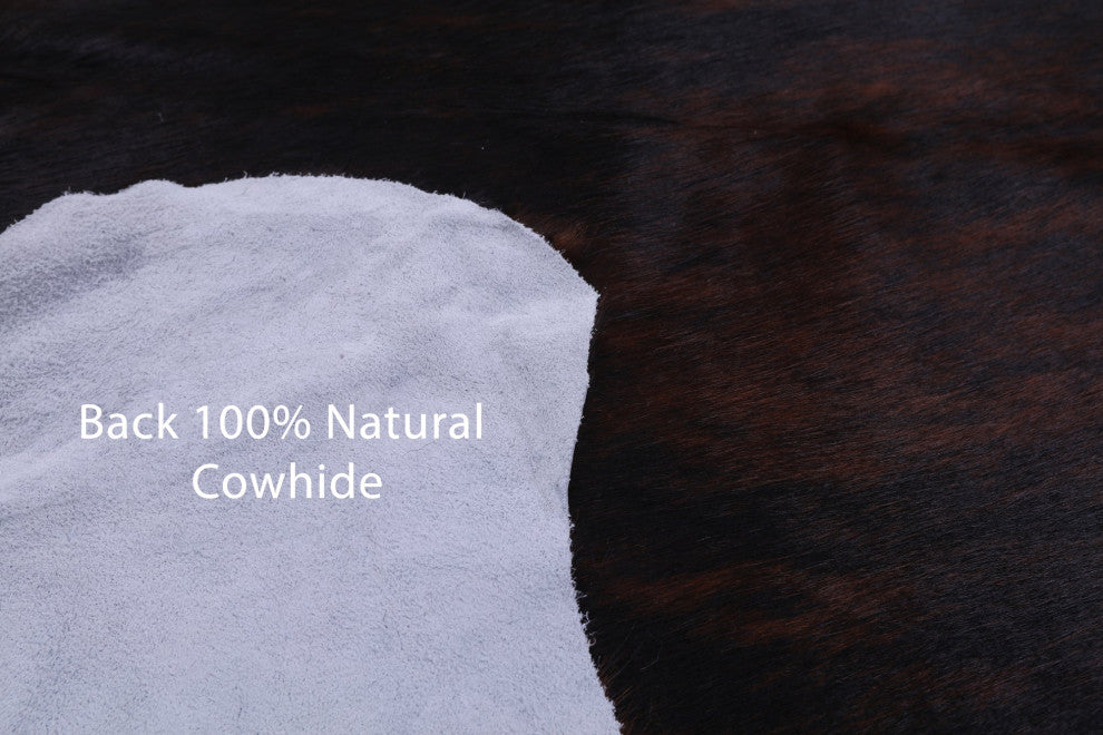 6' 7" X 6' 2" Brindle Natural Cowhide Rug C2259