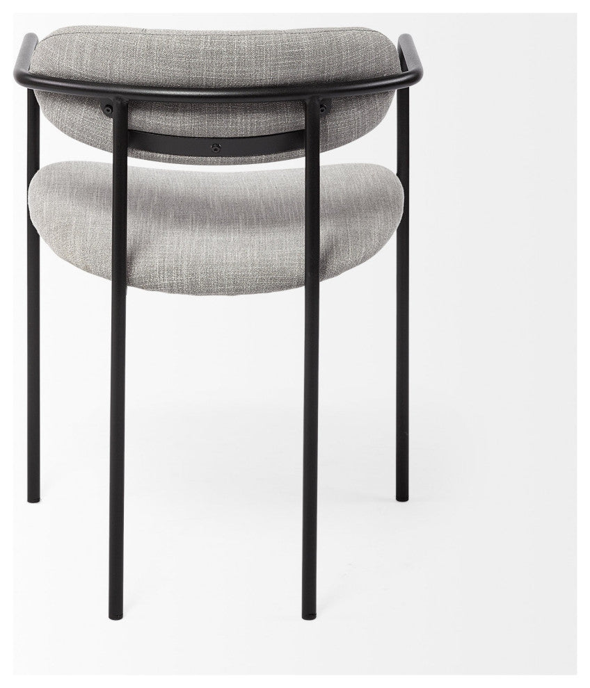 Set of 2 Black and Heathered Gray Dining Chairs