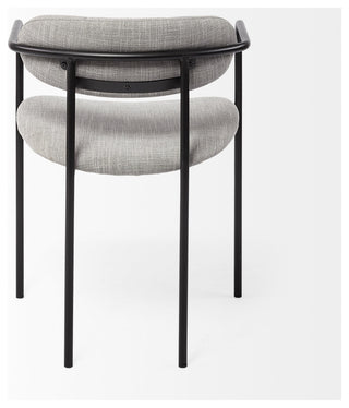 Set of 2 Black and Heathered Gray Dining Chairs