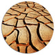 Cracked Brown Drought Land, African Landscape Round Wall Art, 23"