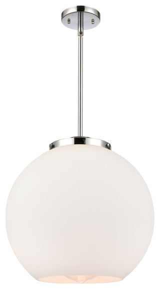 Athens Pendant, Polished Chrome, Matte White, Matte White