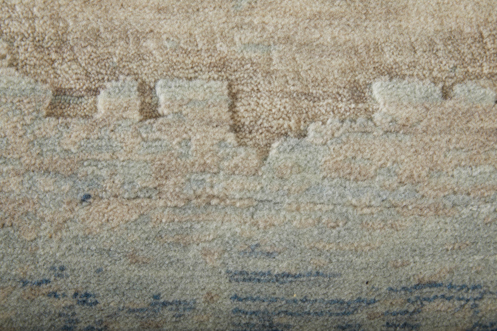 Jaxson 39PXF Modern/Industrial/Bohemian & Eclectic Area Rug, Blue/Ivory, 4'x6'