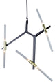 Glass Twist on Rods Light Fixture, Black