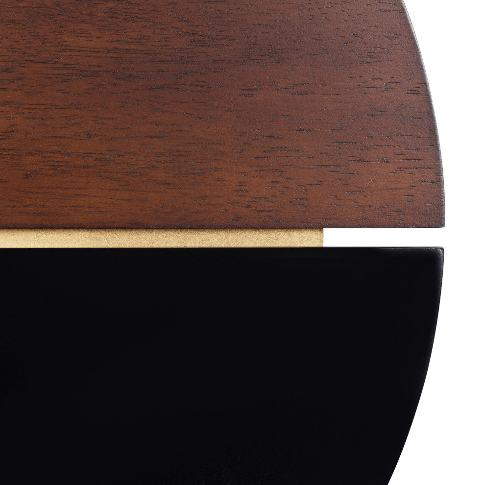 Keene Wall Clock, Walnut Brown/Black, 22"