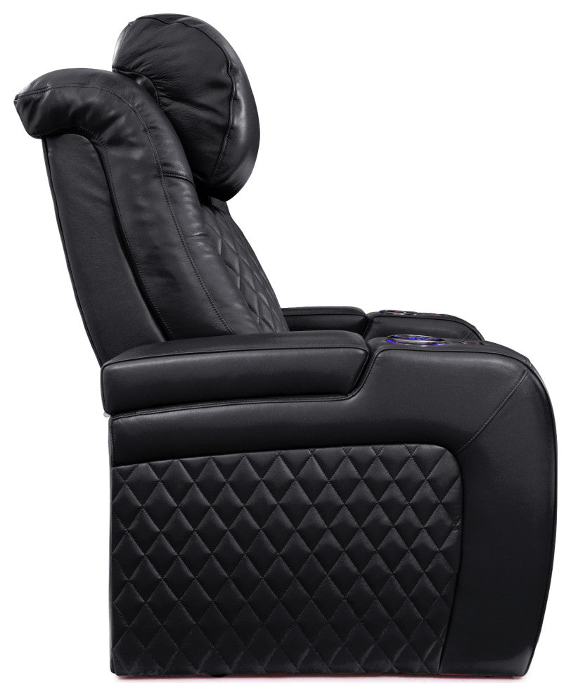 Seatcraft Capricorn Home Theater Seating, Black, Row of 3