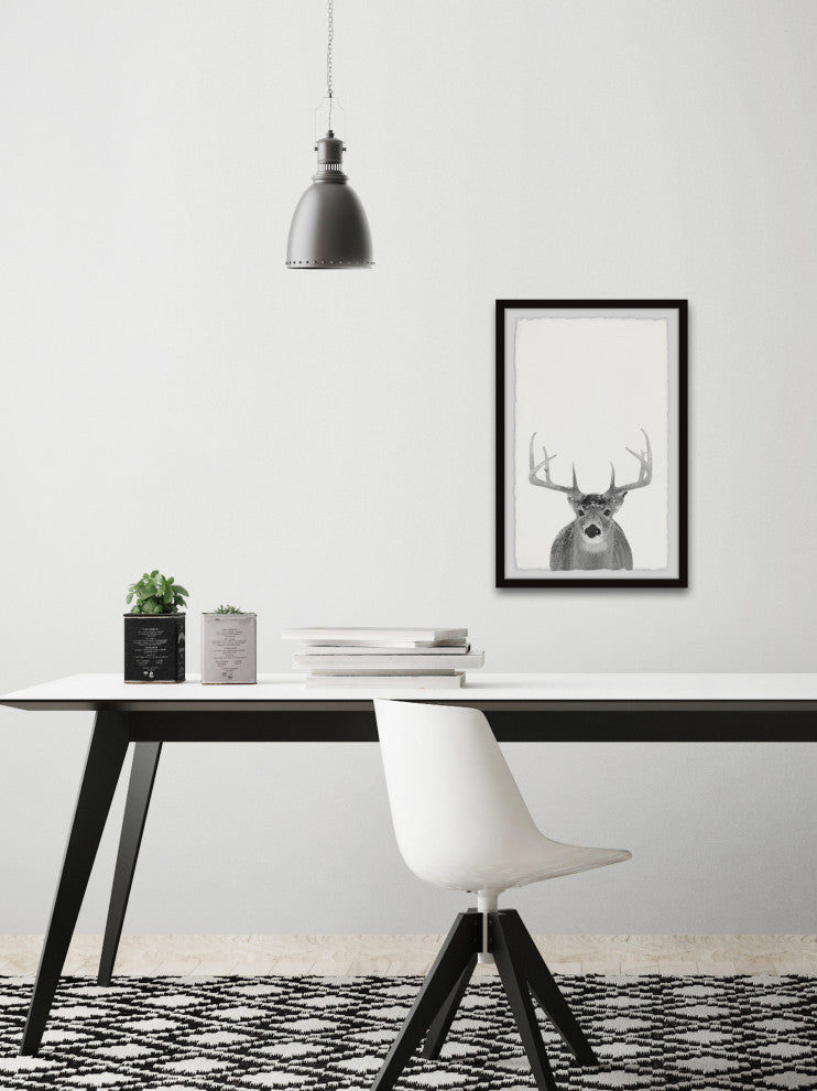 "Grey Deer" Framed Painting Print, 24x36