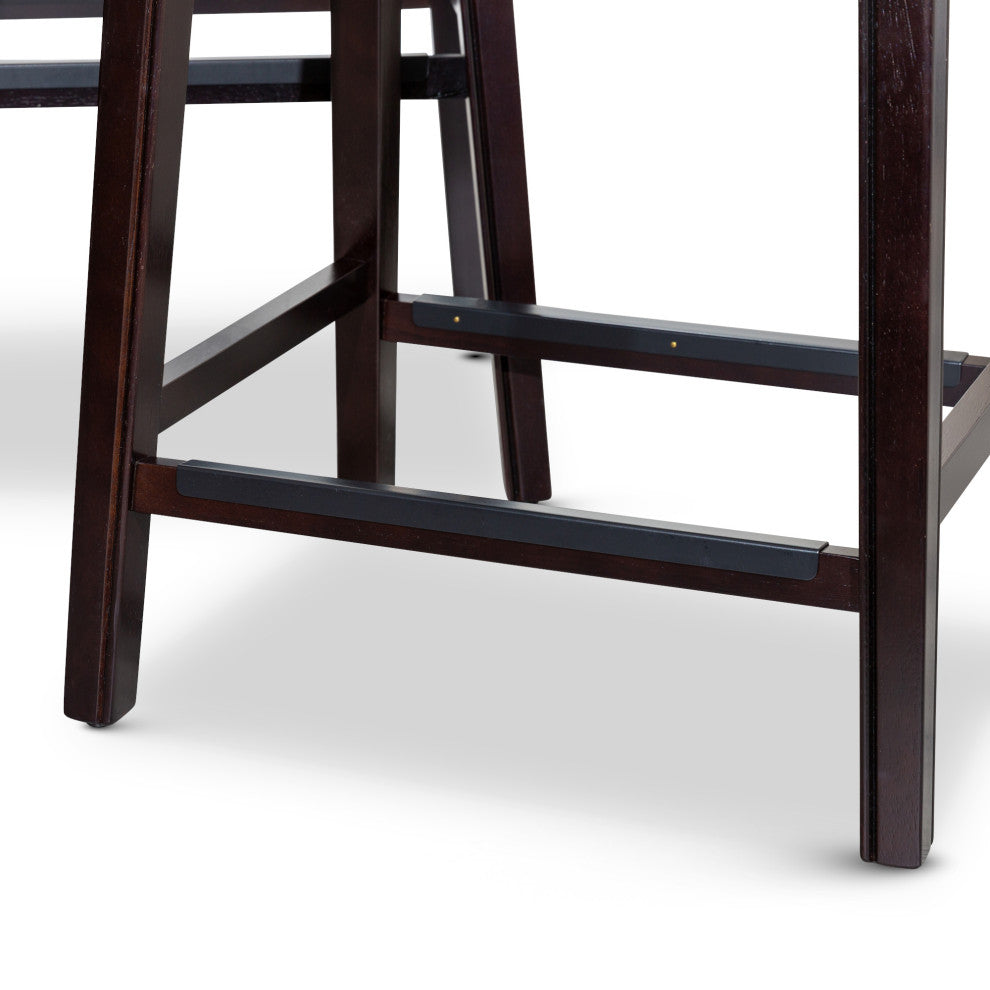 DTY Indoor Living Durango Bonded Leather Saddle Stool, Espresso Finish, 24"