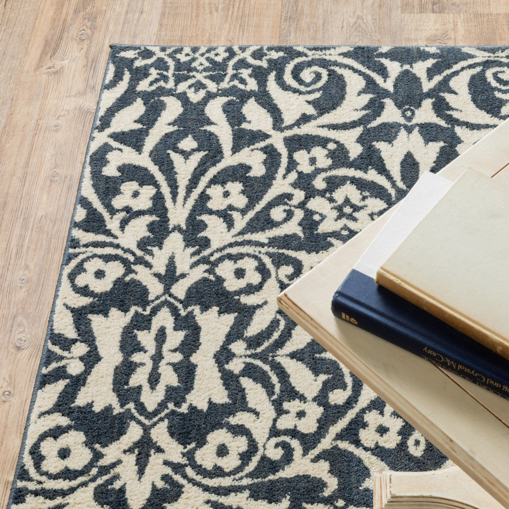 Oriental Weavers Fiona Indoor Rug Blue/ Ivory 6'7" X 9'2"