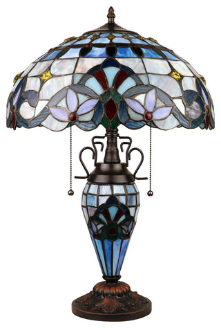 Grenville Victorian-Style 3 Light Double Lit Table Lamp 16" Wide