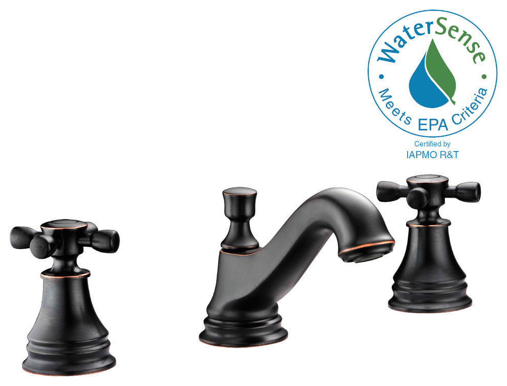 Melody 8" Widespread 2 Handle Mid-Arc Bathroom Faucet, Oil Rubbed Bronze