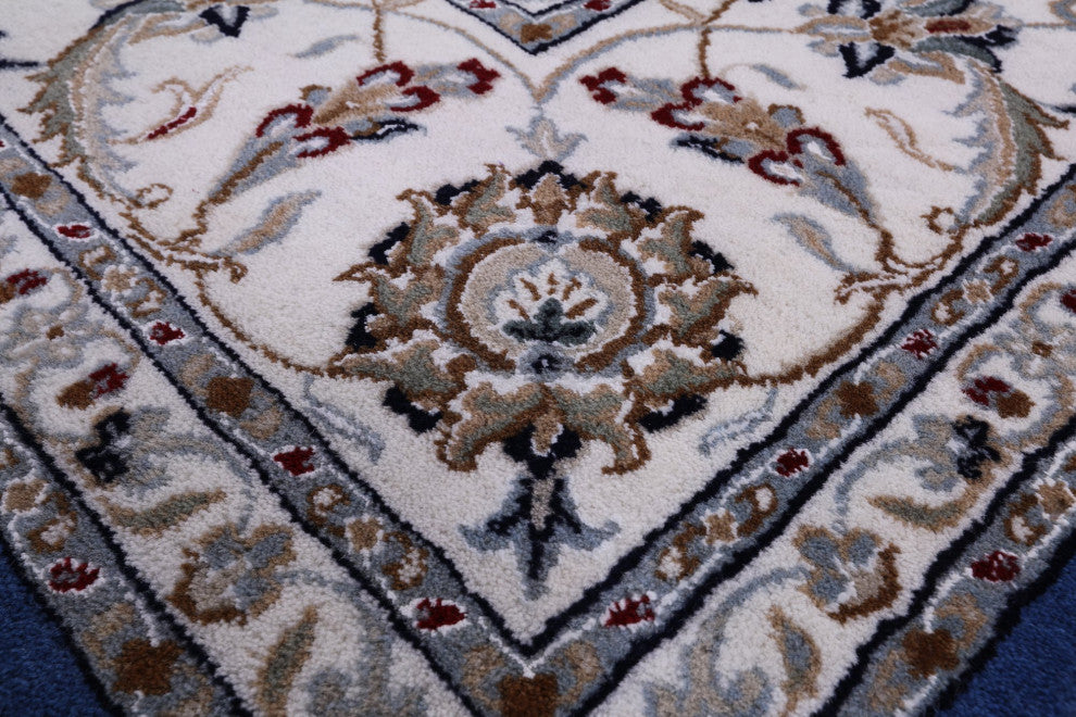 Hand Knotted Wool and Silk Persian Nain Rug 8' 1" X 10' 0" Q11648