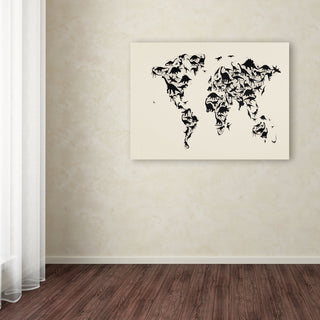 'Dinosaur World Map' Canvas Art by Michael Tompsett