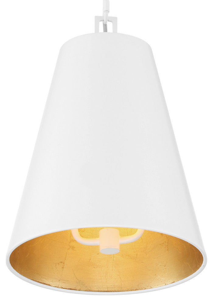 Alston Two Light Chandelier in Matte White / Antique Gold