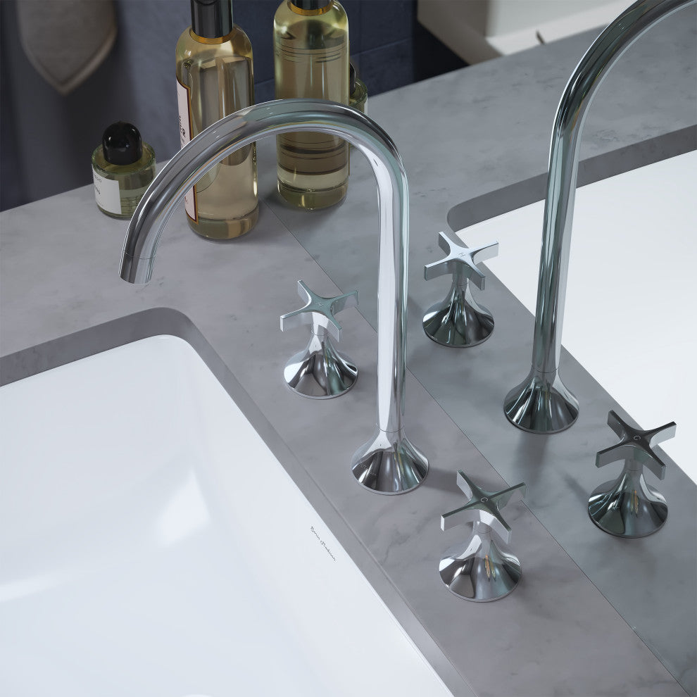 Daxton 8" Widespread, Cross Handle, Bathroom Faucet, Chrome