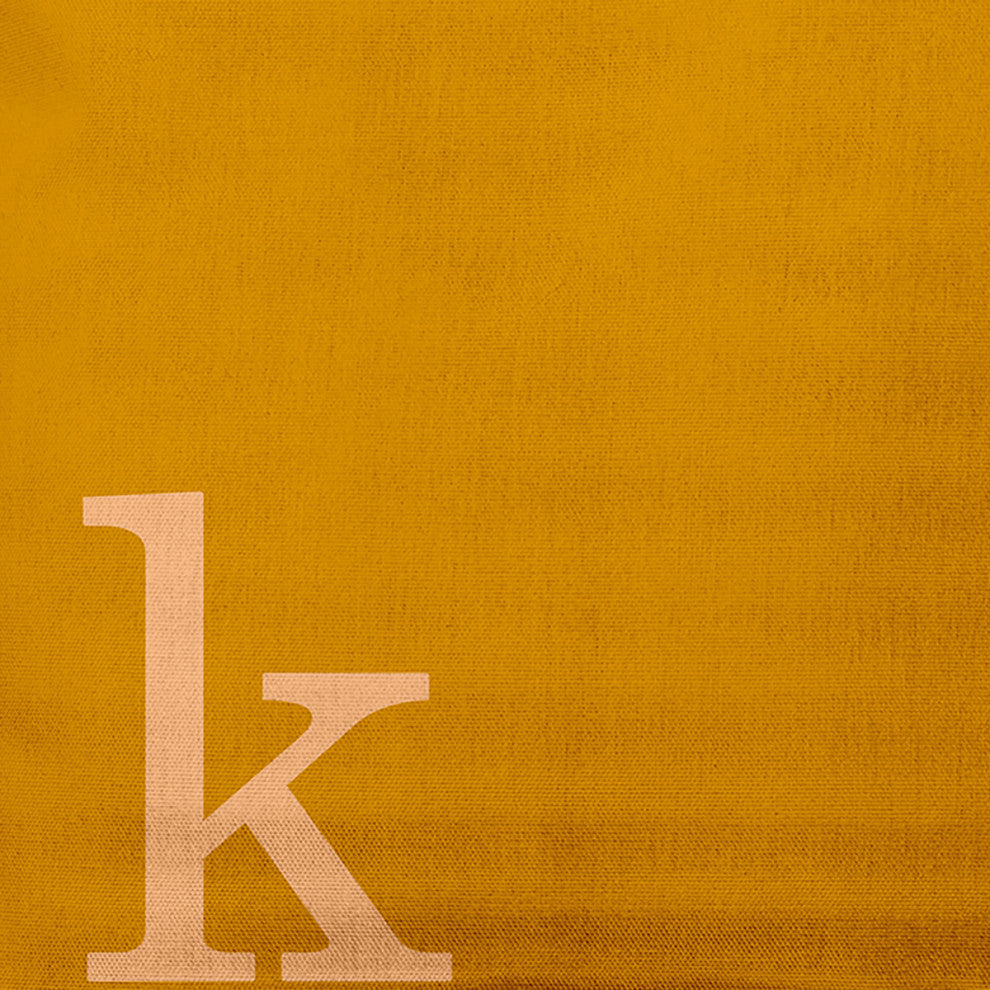 26"x26" Modern Monogram Decorative Throw Pillow, Autumn Gold