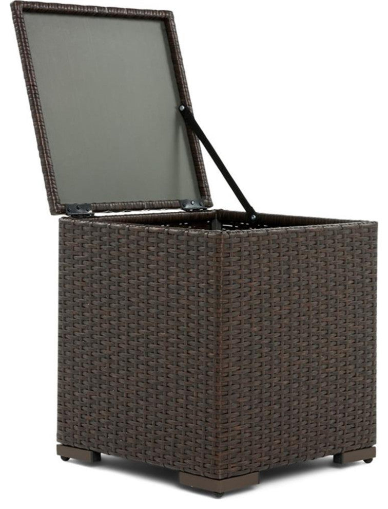 Serta Laguna Wicker Patio Storage Side Table in Brown