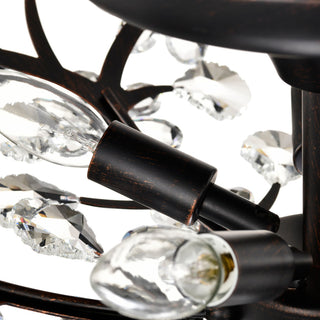 Cathy 5-light Crystal Glass Flowers Blooms Flush Mount