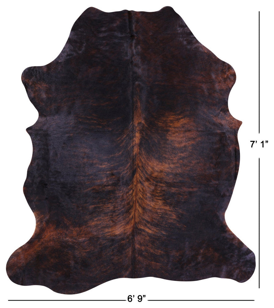 7' 1" X 6' 9" Organic Natural Hair-On Cowhide Area Rug C1535
