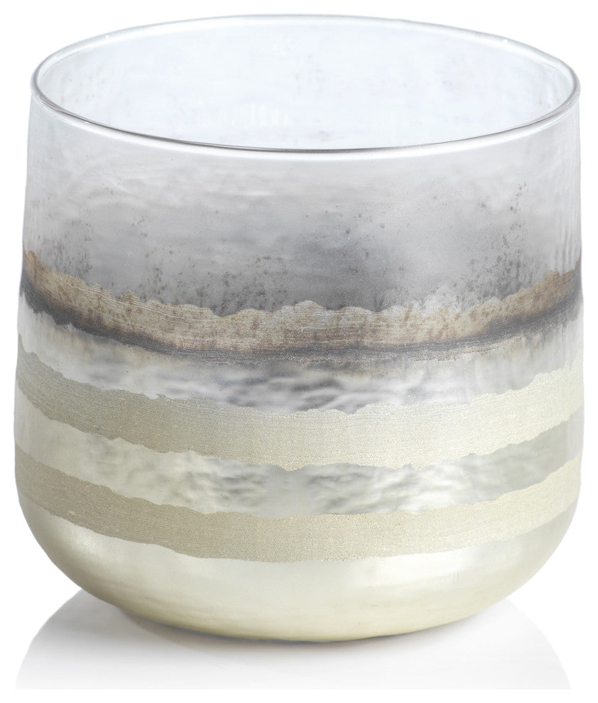 Off-White Smoke Votive Candle Holders, Set of 2