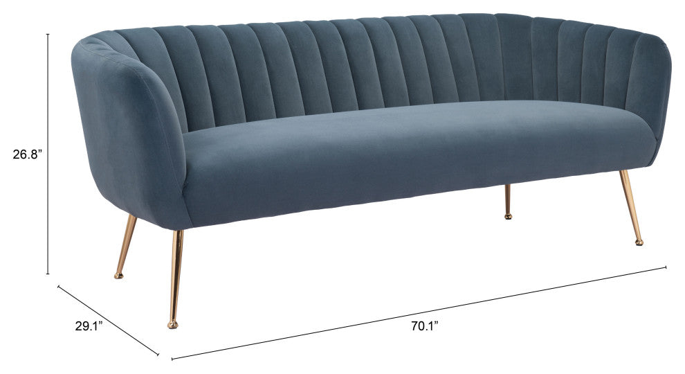 Deco Sofa Gray/Gold