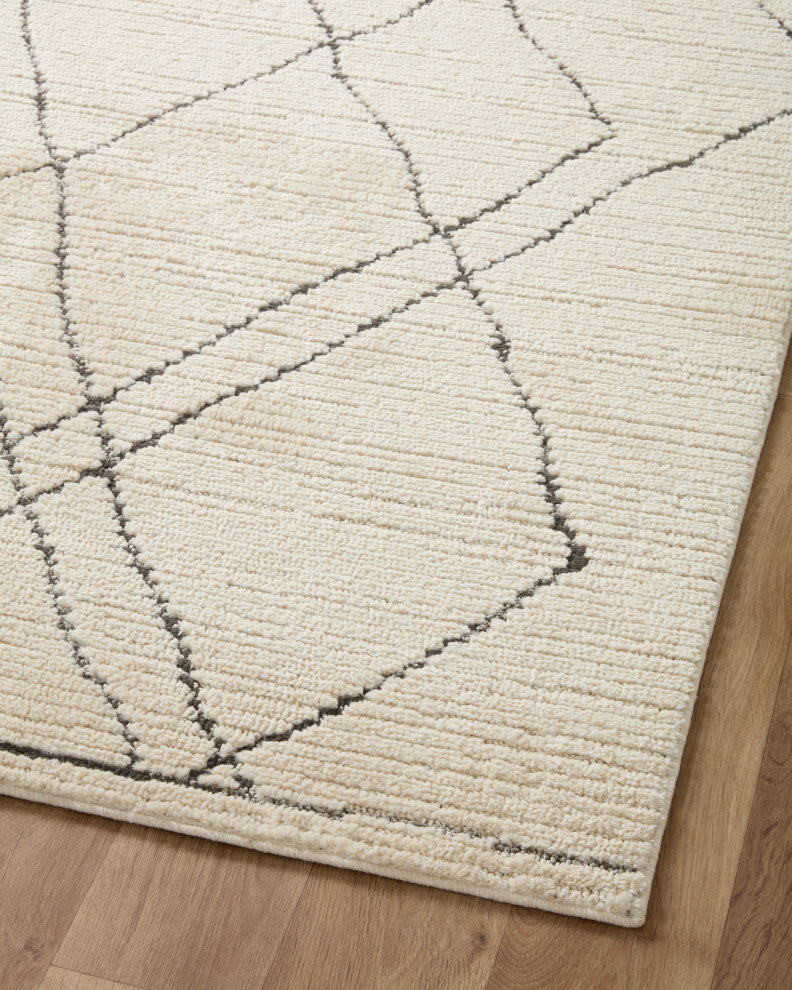 Loloi II Fabian Ivory/Charcoal 18"x18" Sample Rug