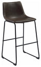 Benzara BM160829 Casual Contoured Bar Height Stool, Brown, Set of 2
