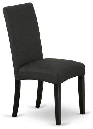 3-Pc Dining Set, 2 Parson Chairs, Butterfly Leaf Dining Table, Black