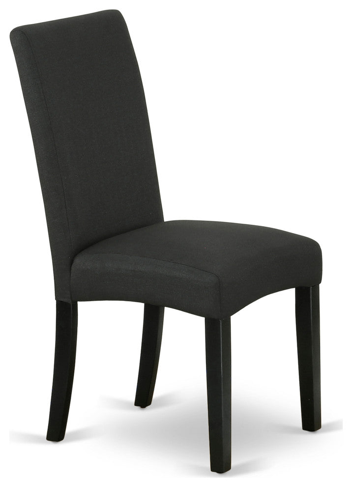 3-Pc Dining Set, 2 Parson Chairs, Butterfly Leaf Dining Table, Black