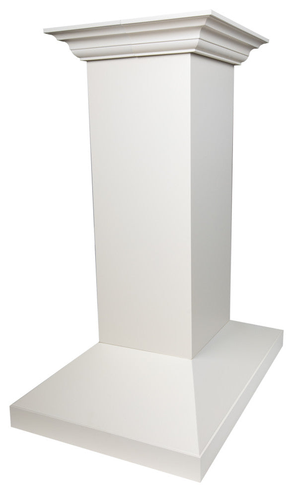 ZLINE 30 in. Wooden Island Mount Range Hood, White Includes Motor, KBiTT-30