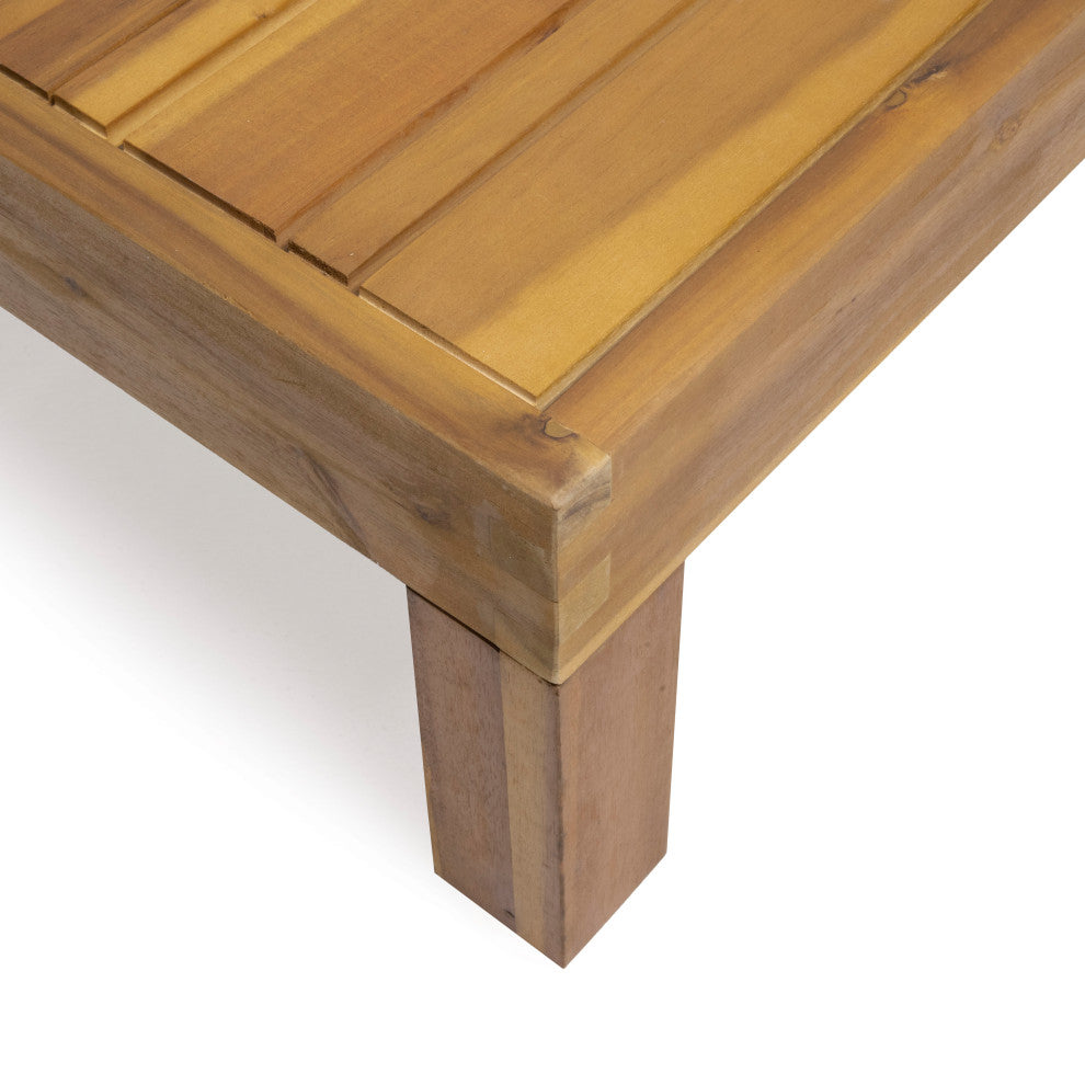 Allegra Outdoor Acacia Wood Coffee Table, Teak
